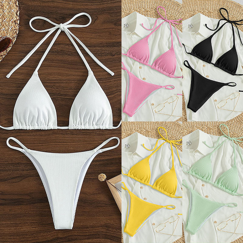 Dame triangel-bikini med fin ribbstruktur Mirla-Eva Jonsson