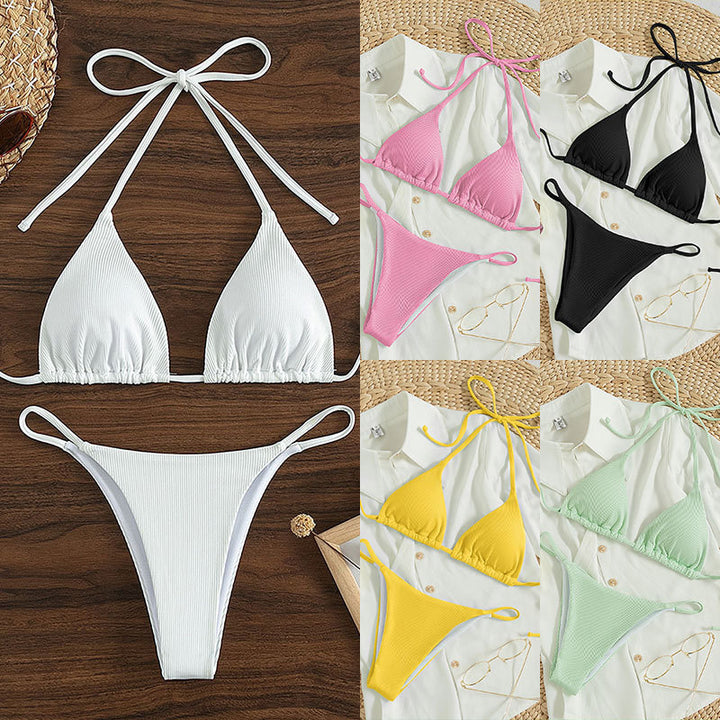 Dame triangel-bikini med fin ribbstruktur Mirla-Eva Jonsson