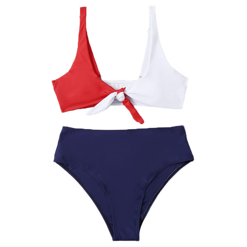 Dame triangel-bikini med innovativ knutdesign och högt skuren trusse Mirla-Eva Jonsson