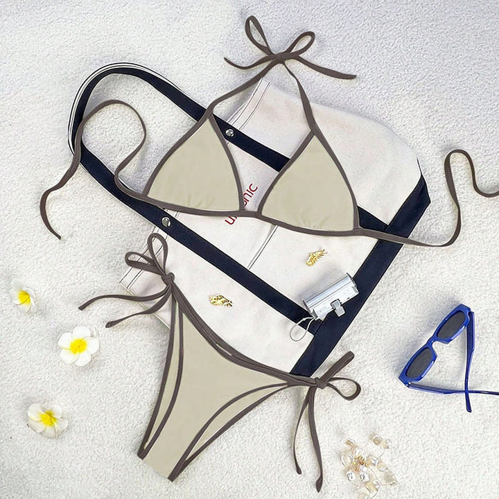 Dame triangel-bikini med justerbara axelremmar och elegant design Mirla-Eva Jonsson