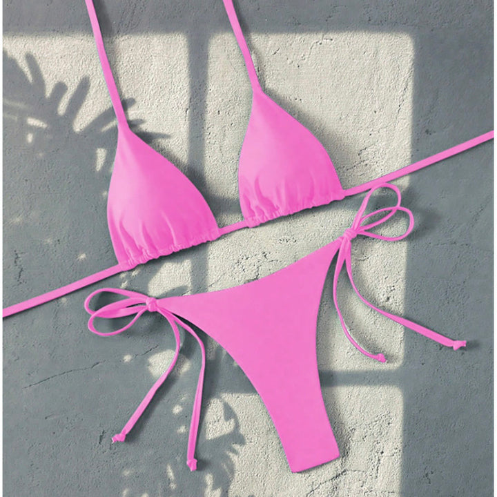 Dame triangel-bikini med justerbara band och sidoknutar Mirla-Eva Jonsson