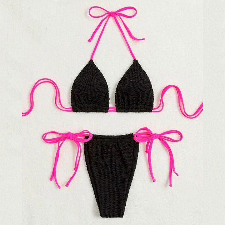 Dame triangel bikini med justerbara band och trendig textur Mirla-Eva Jonsson