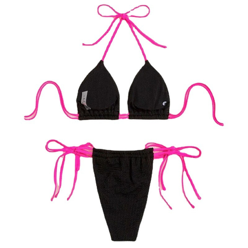 Dame triangel bikini med justerbara band och trendig textur Mirla-Eva Jonsson