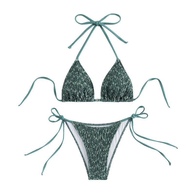 Dame triangel-bikini med justerbara snören och skimrande tyg Mirla-Eva Jonsson