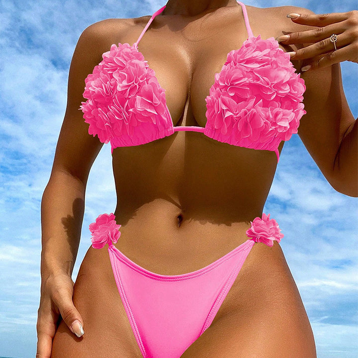 Dame triangel-bikini med lekfullt blommönster Mirla-Eva Jonsson