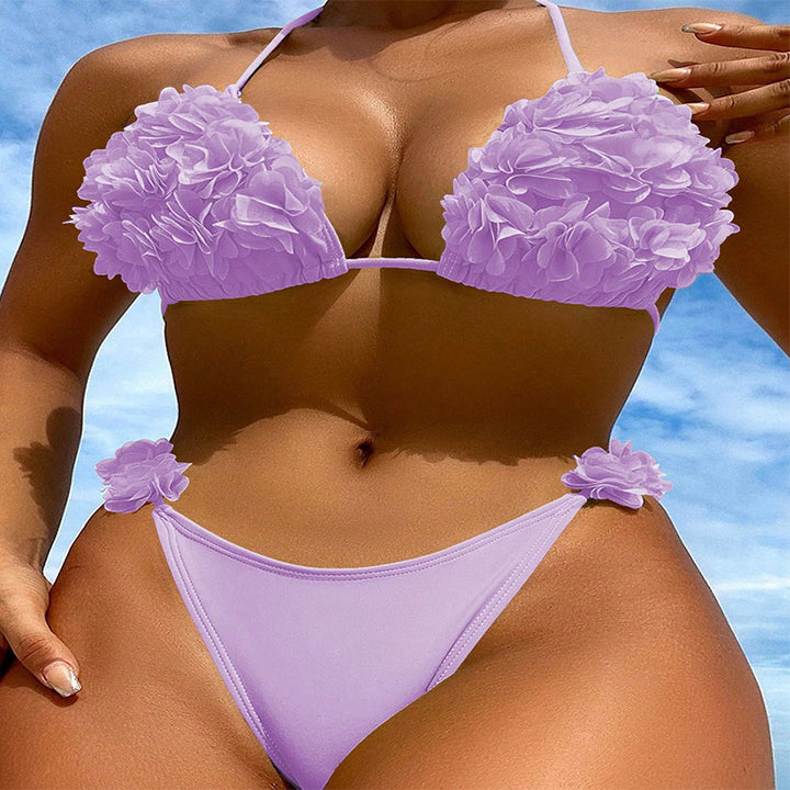 Dame triangel-bikini med lekfullt blommönster Mirla-Eva Jonsson