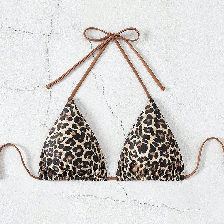 Dame triangel-bikini med modernt leopardmönster Mirla-Eva Jonsson