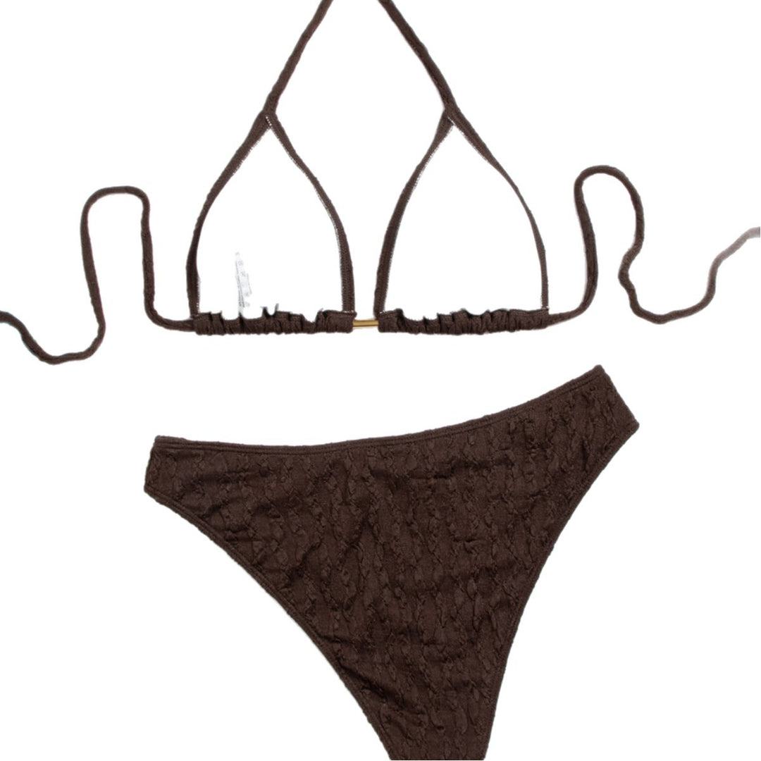 Dame triangel-bikini med raffinerad strukturdesign och justerbara band Mirla-Eva Jonsson
