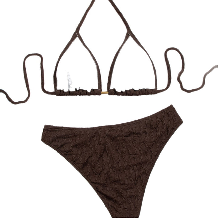 Dame triangel-bikini med raffinerad strukturdesign och justerbara band Mirla-Eva Jonsson