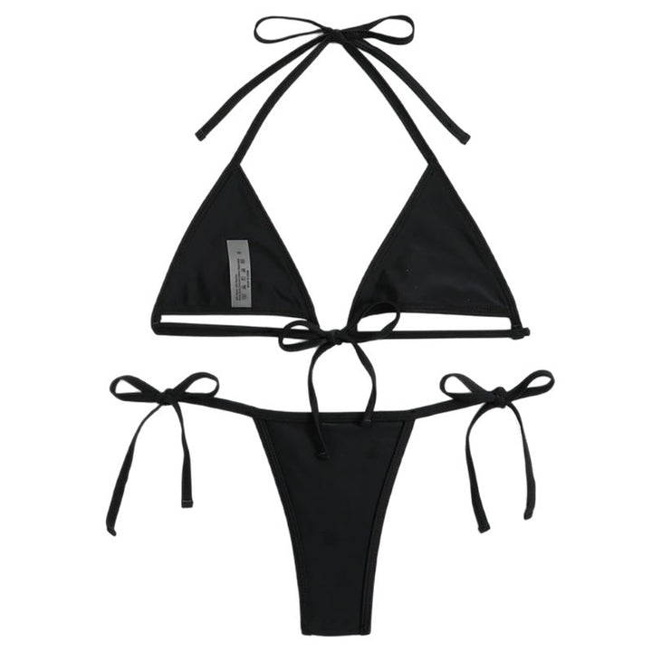Dame triangel-bikini-set med flätad botten och justerbara axelband Mirla-Eva Jonsson