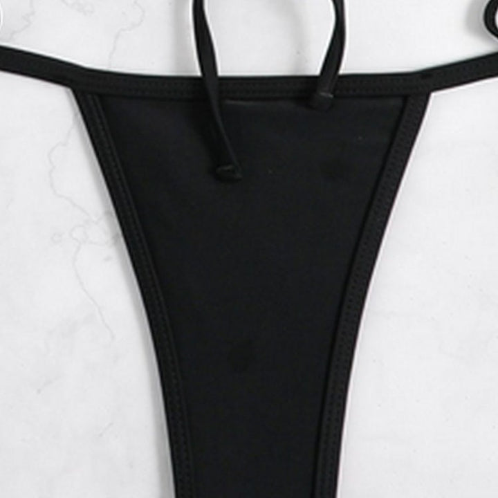 Dame triangel-bikini-set med flätad botten och justerbara axelband Mirla-Eva Jonsson
