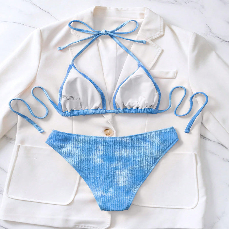 Dame triangel bikini-set med hög benutskärning och justerbara band Mirla-Eva Jonsson