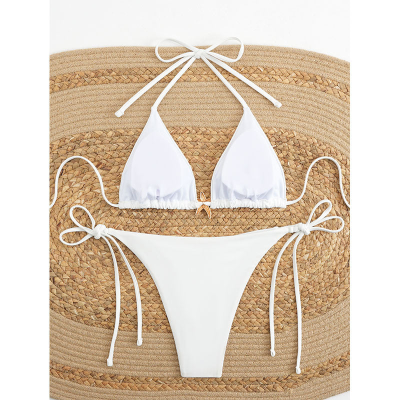 Dame triangel-bikini-set med justerbart bärsystem och elegant dekoration Mirla-Eva Jonsson
