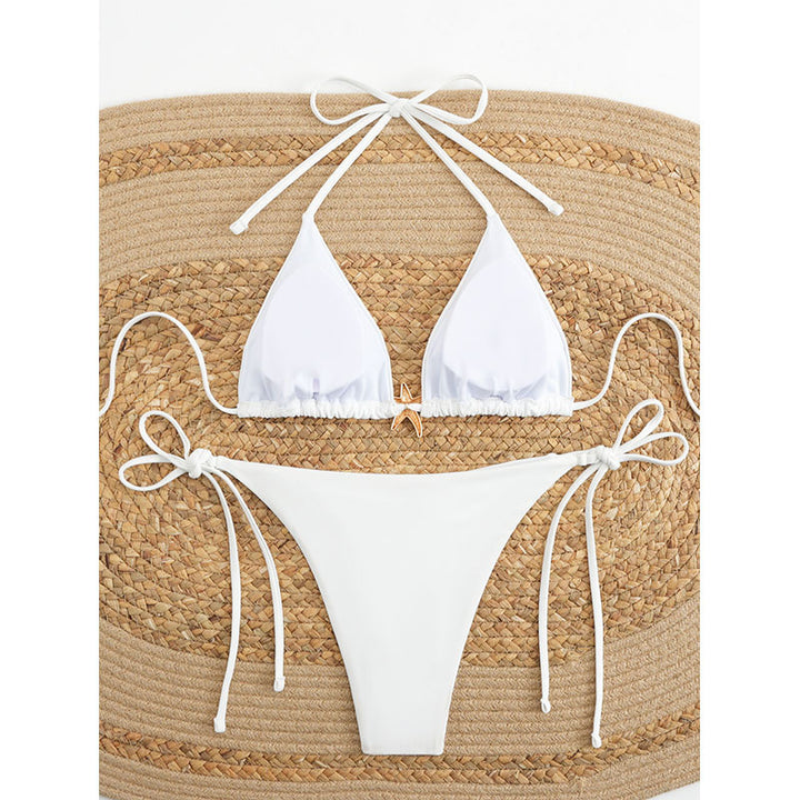 Dame triangel-bikini-set med justerbart bärsystem och elegant dekoration Mirla-Eva Jonsson