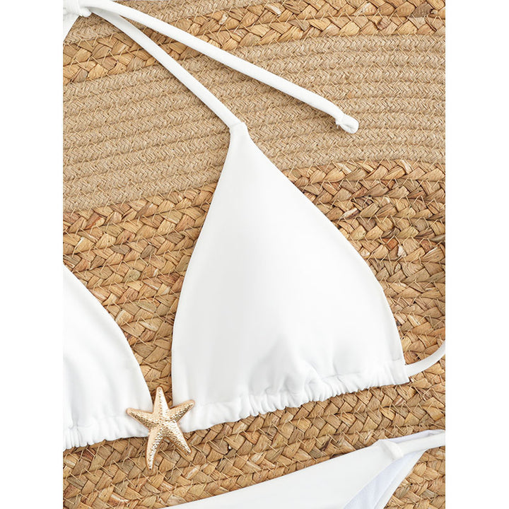 Dame triangel-bikini-set med justerbart bärsystem och elegant dekoration Mirla-Eva Jonsson