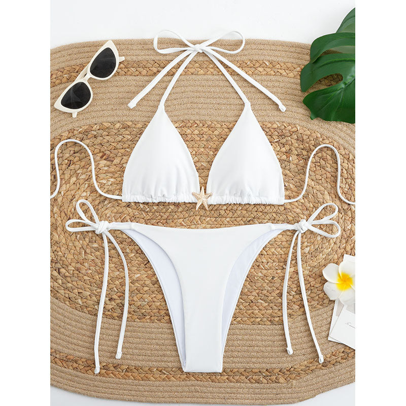 Dame triangel-bikini-set med justerbart bärsystem och elegant dekoration Mirla-Eva Jonsson