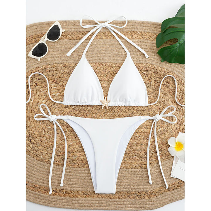 Dame triangel-bikini-set med justerbart bärsystem och elegant dekoration Mirla-Eva Jonsson
