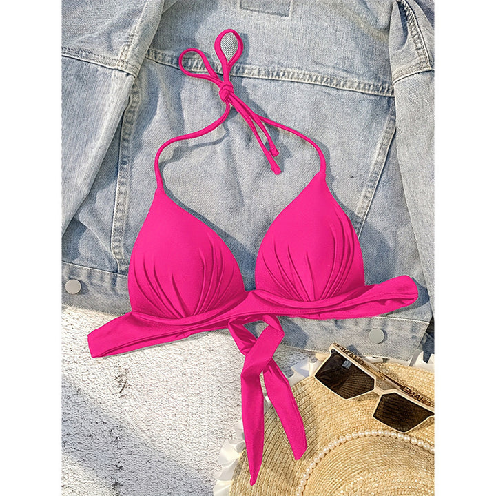 Dame triangel-bikini-topp med justerbar nackrem och elegant invecklat detalj Mirla-Eva Jonsson