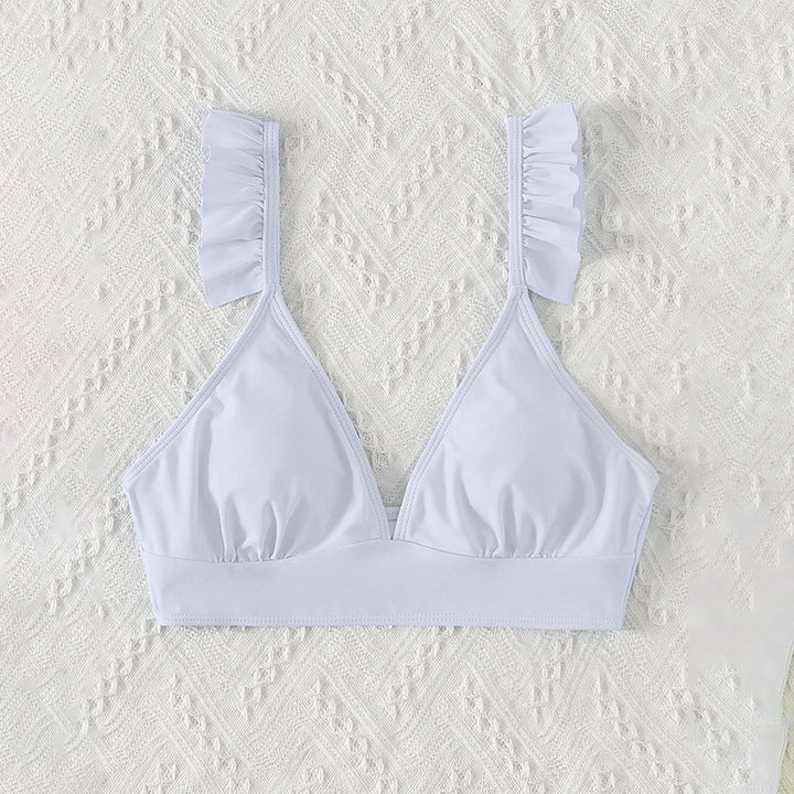 Dame triangel-bikiniöverdel med lekfulla volanger-Eva Jonsson