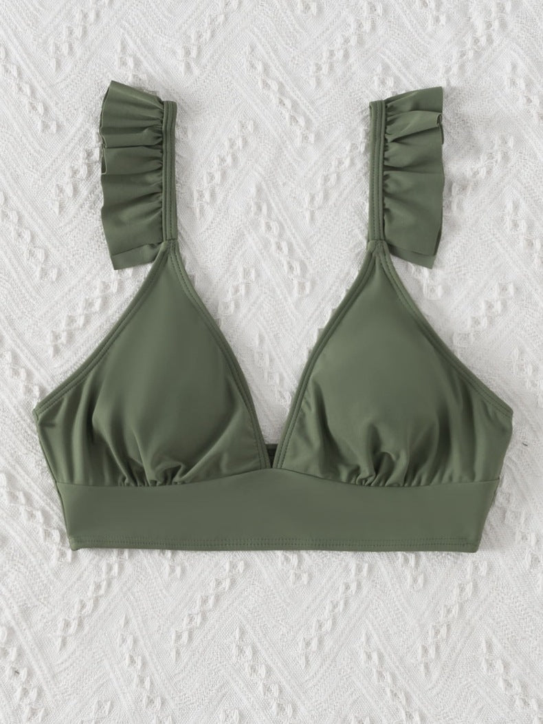 Dame triangel-bikiniöverdel med lekfulla volanger-Eva Jonsson