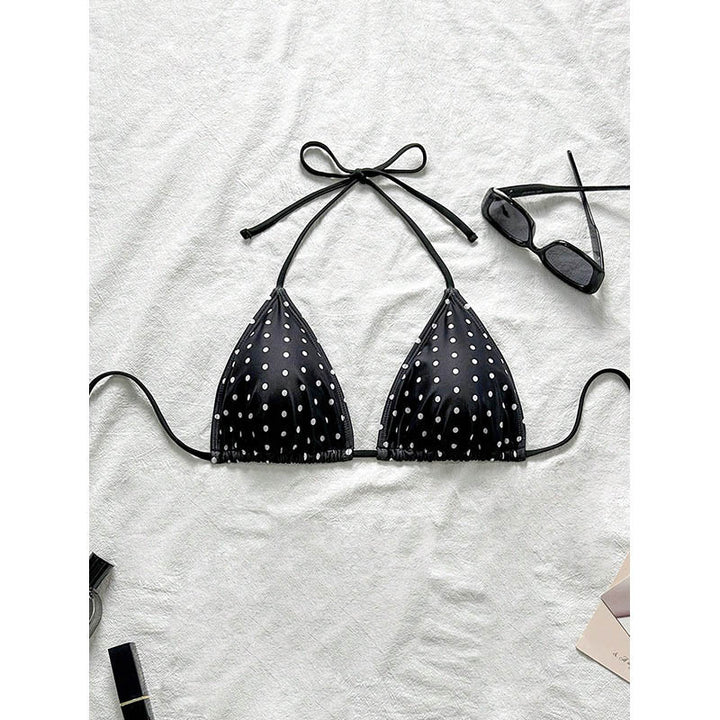Dame triangel-bikiniöverdel med lekfullt prickigt mönster Mirla-Eva Jonsson