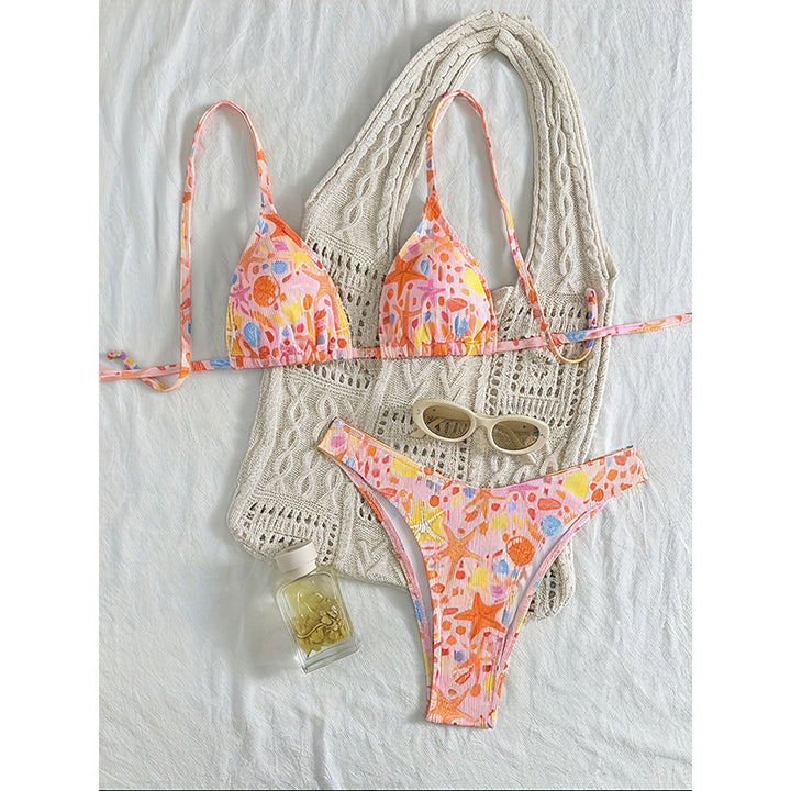 Dame triangeld-bikini med glatt motiv och justerbara axelremmar Mirla-Eva Jonsson