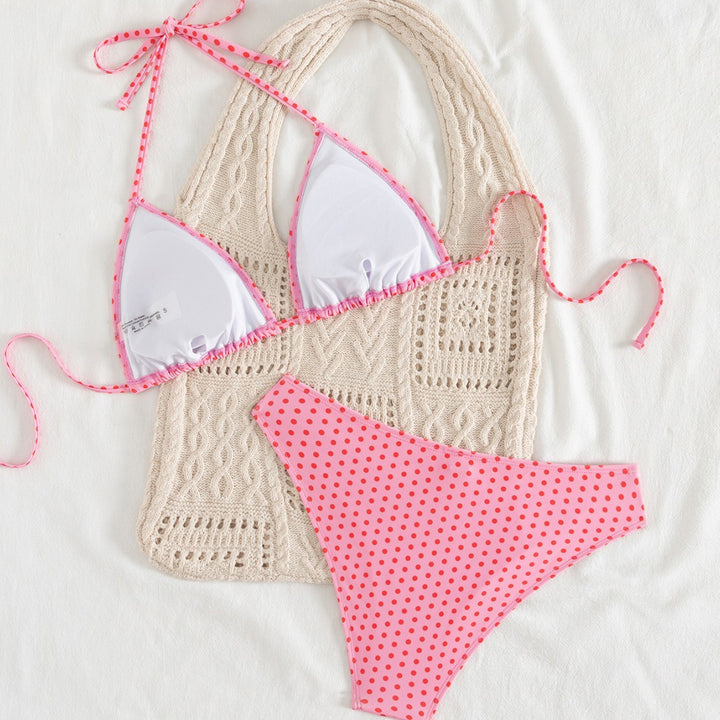 Dame triangeln bikinis med lekfullt prickmönster och justerbara band Mirla-Eva Jonsson