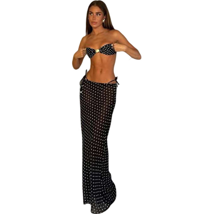 Dame tubklänning med rynkad bustier-overdel och hög slits Mirla-Eva Jonsson
