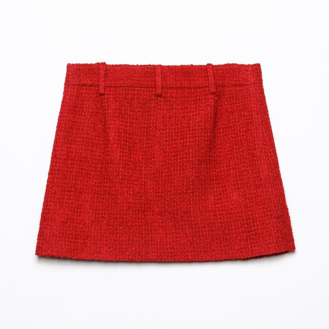 Dame tweed skirt with side slit and elegant structure Mirla-Eva Jonsson