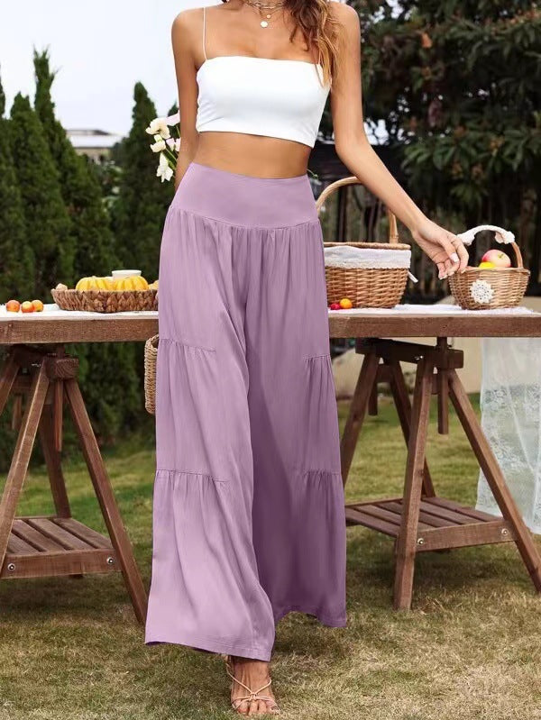Dame vid culotte-byxor med eleganta volanger och hög midja Mirla-Eva Jonsson