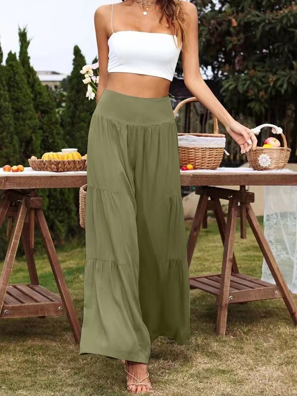 Dame vid culotte-byxor med eleganta volanger och hög midja Mirla-Eva Jonsson