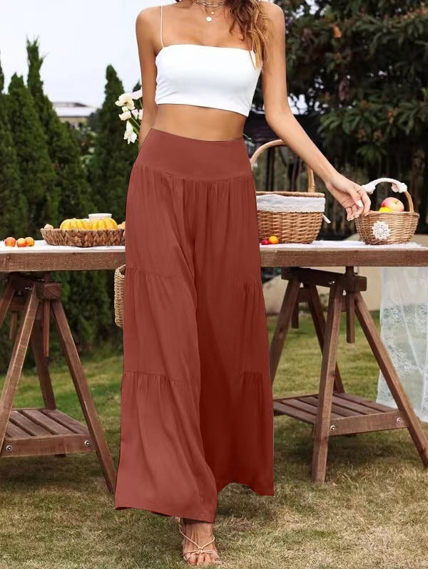 Dame vid culotte-byxor med eleganta volanger och hög midja Mirla-Eva Jonsson