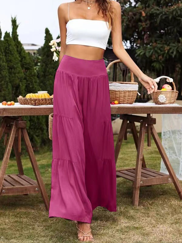 Dame vid culotte-byxor med eleganta volanger och hög midja Mirla-Eva Jonsson