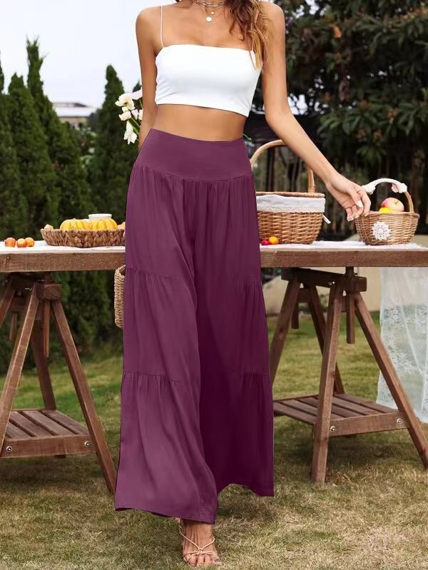 Dame vid culotte-byxor med eleganta volanger och hög midja Mirla-Eva Jonsson