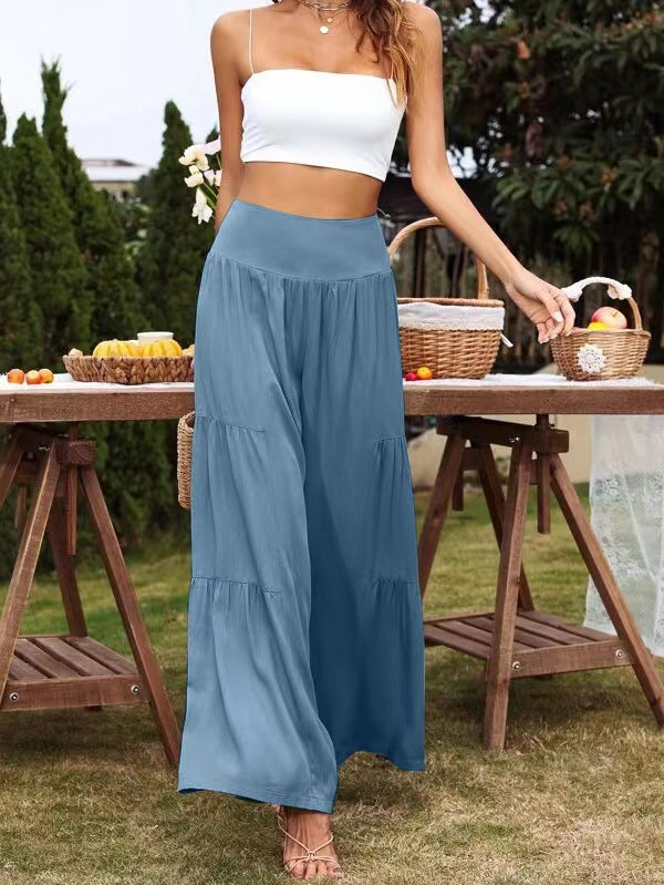 Dame vid culotte-byxor med eleganta volanger och hög midja Mirla-Eva Jonsson
