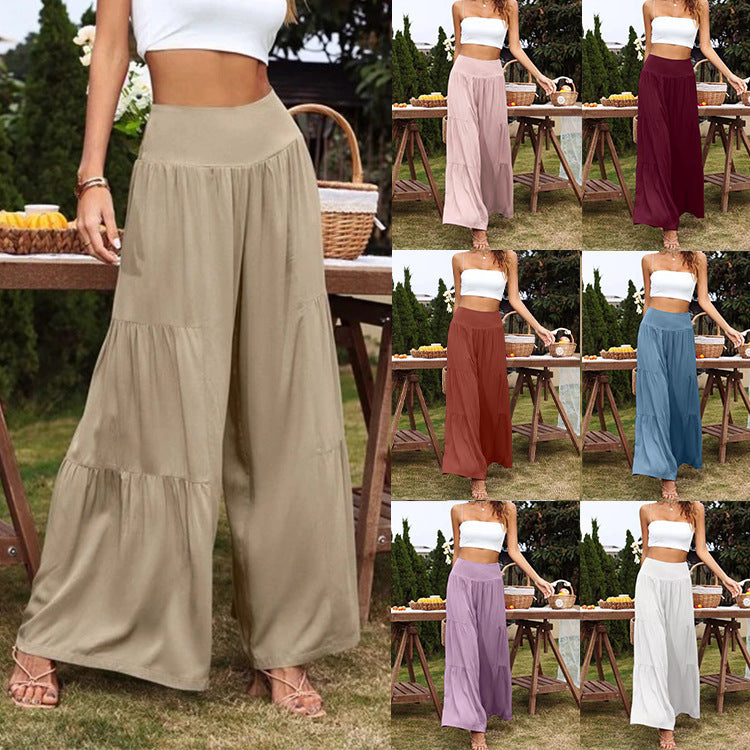Dame vid culotte-byxor med eleganta volanger och hög midja Mirla-Eva Jonsson