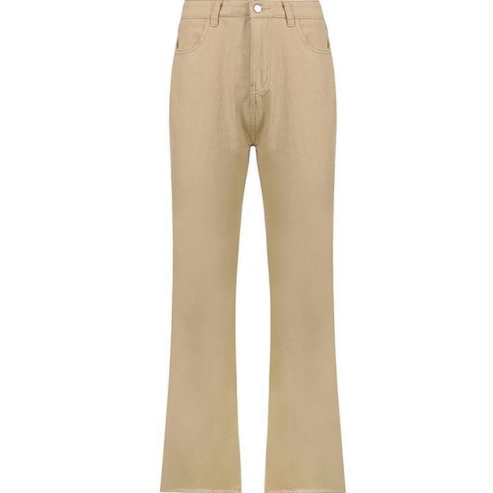 Dame vid hög midja jeans i avslappnad snitt med elegant midja Mirla-Eva Jonsson