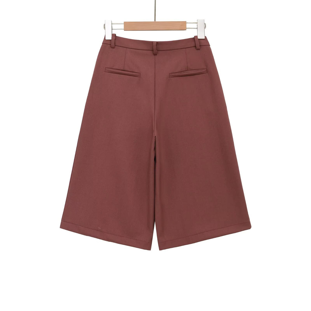 Dame vida hög midja shorts med elegant veckning Mirla-Eva Jonsson