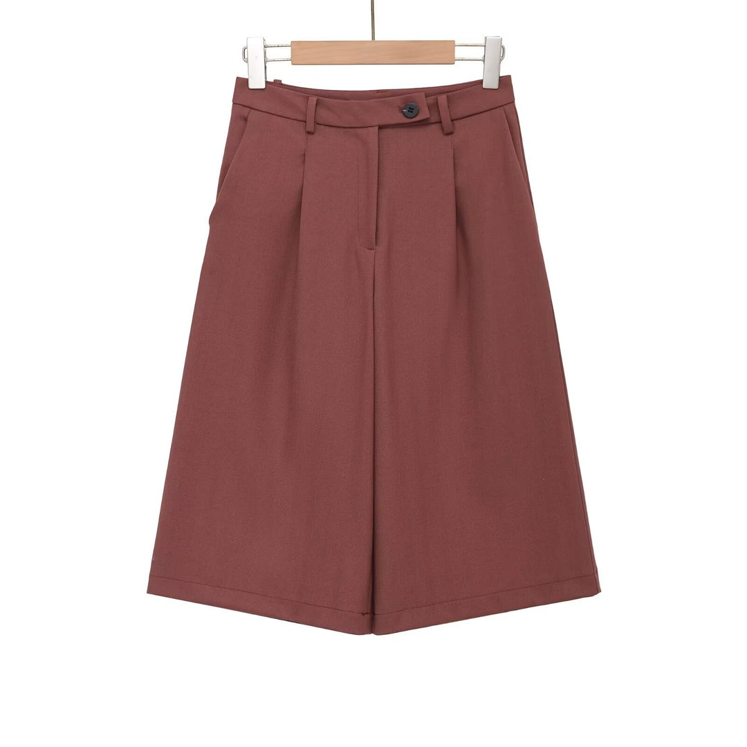 Dame vida hög midja shorts med elegant veckning Mirla-Eva Jonsson