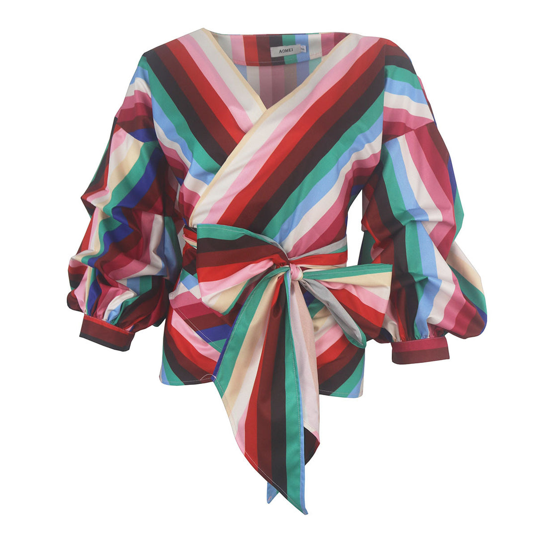 Dame wrap blouse with voluminous sleeves Mirla-Eva Jonsson