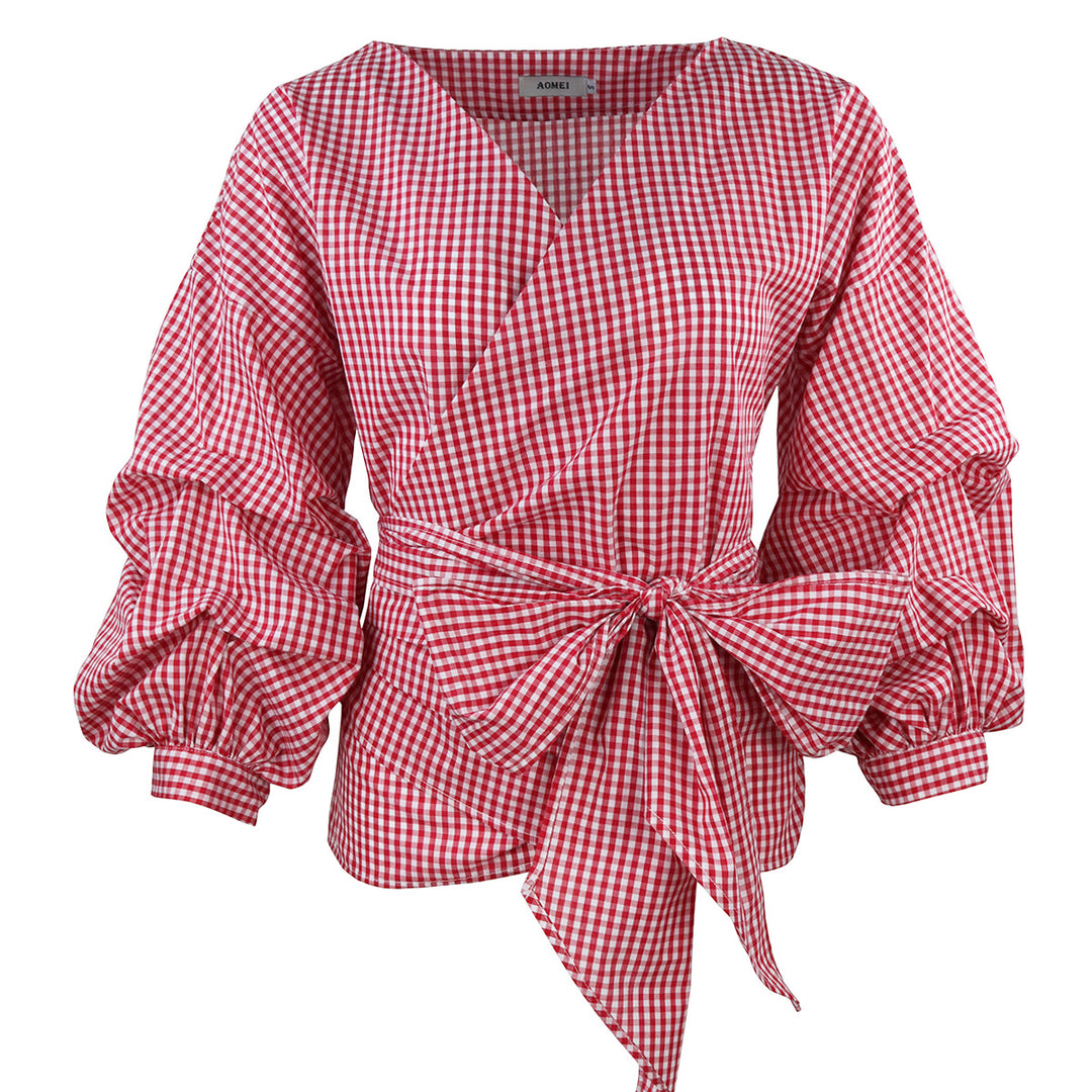 Dame wrap blouse with voluminous sleeves Mirla-Eva Jonsson