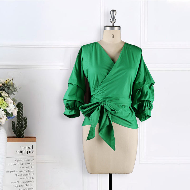 Dame wrap blouse with voluminous sleeves Mirla-Eva Jonsson