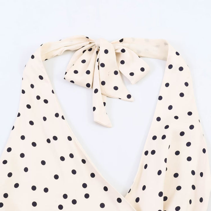 Dame wrap dress with deep V-neck and decorative tie Mirla-Eva Jonsson