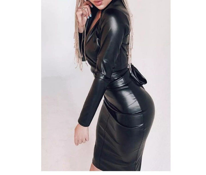 Dame wrap dress with elegant cut and waist belt Mirla-Eva Jonsson