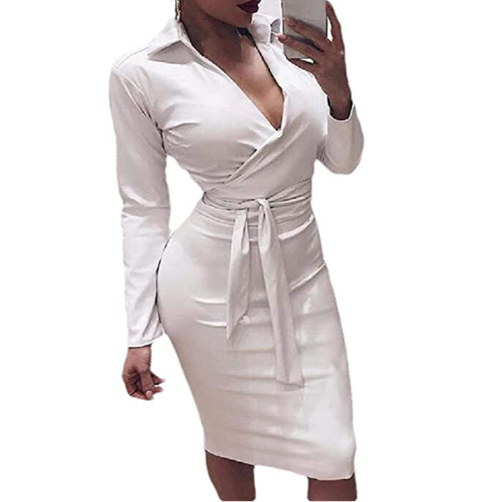 Dame wrap dress with elegant cut and waist belt Mirla-Eva Jonsson