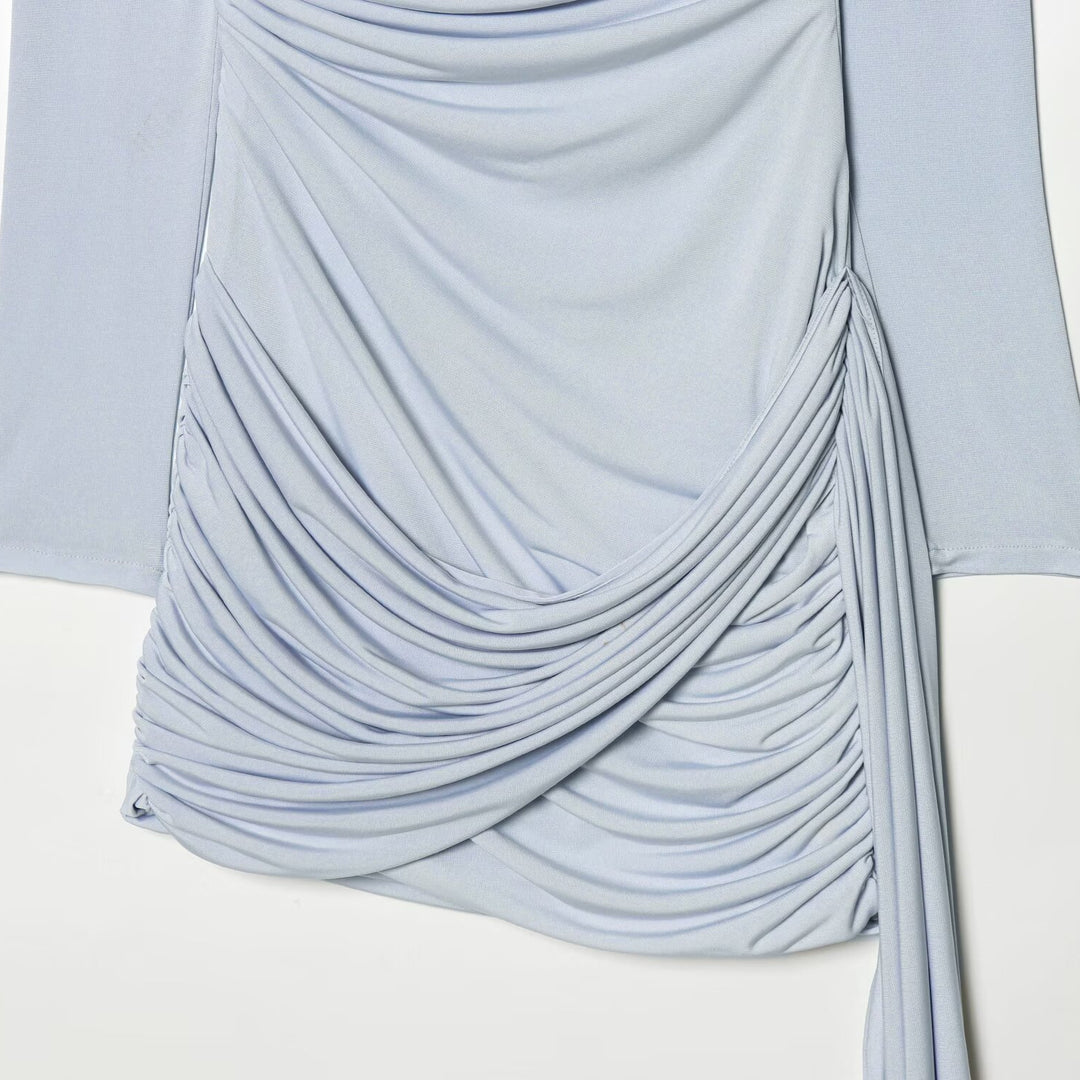 Dame wrap dress with elegant draping and deep V-neck Mirla-Eva Jonsson