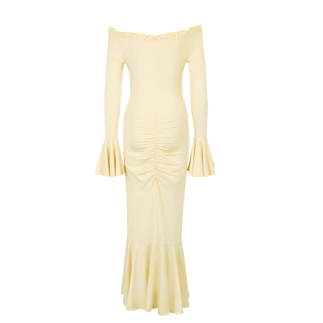 Dame wrap dress with ruffle details and charming sleeves Mirla-Eva Jonsson