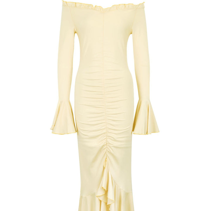 Dame wrap dress with ruffle details and charming sleeves Mirla-Eva Jonsson