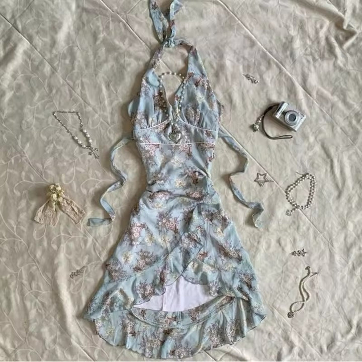 Dame wrap dress with ruffles and check pattern Mirla-Eva Jonsson