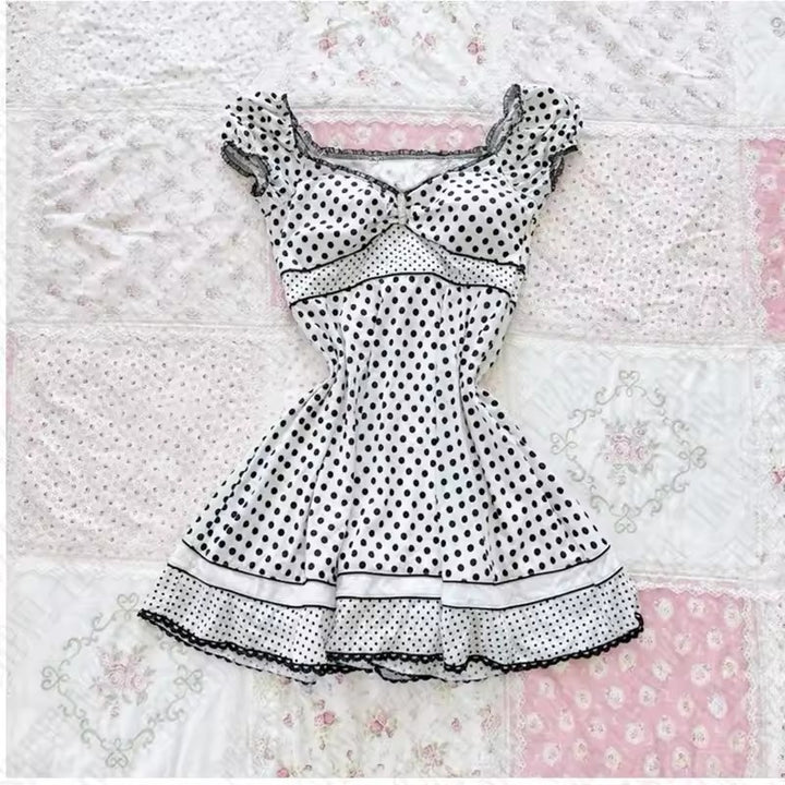 Dame wrap dress with ruffles and check pattern Mirla-Eva Jonsson